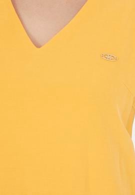 Kadın Safran V Yaka Dokuma Elbise - 50280580019