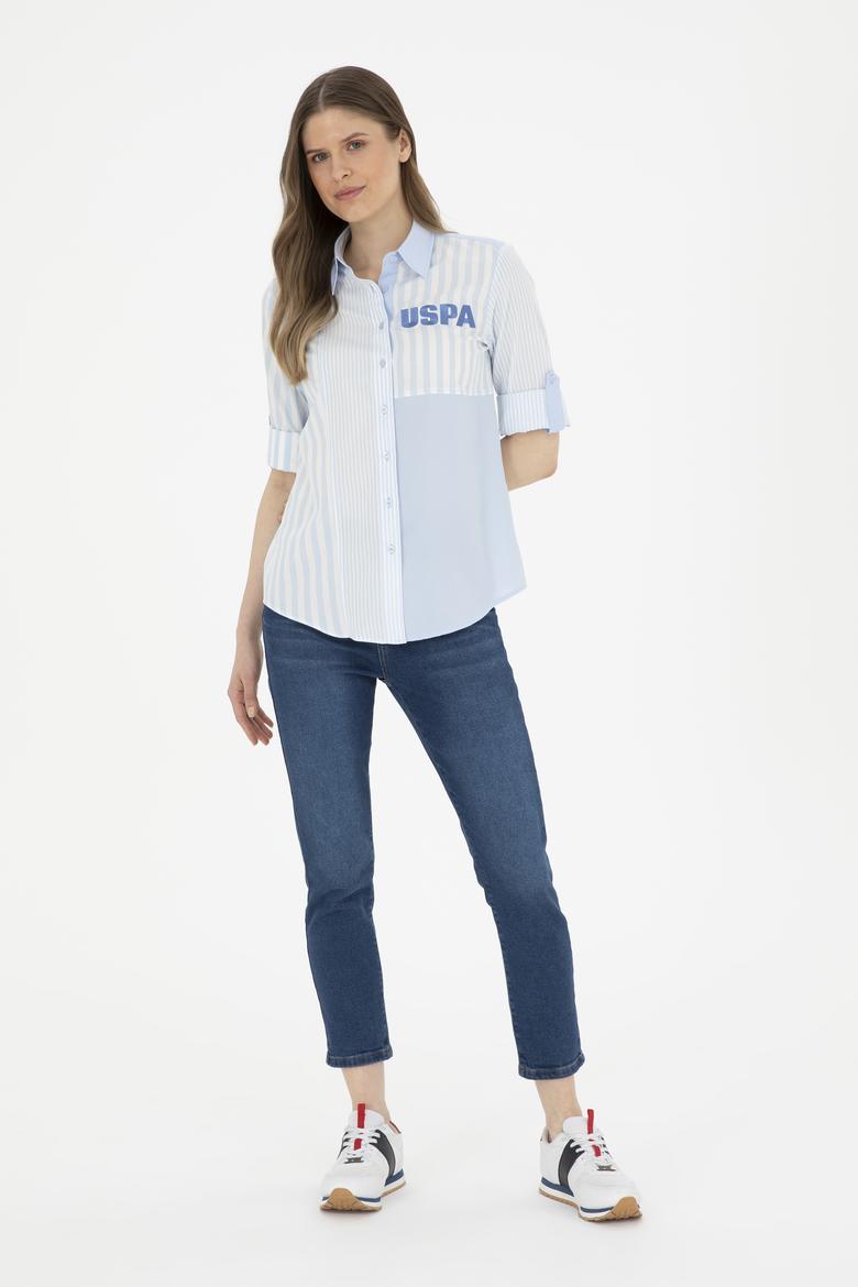 Kadın Açık Mavi Uzun Kollu Gömlek - 50283420005