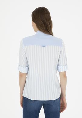 Kadın Açık Mavi Uzun Kollu Gömlek - 50283420005
