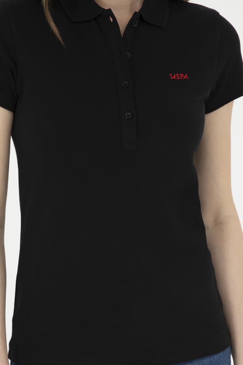 Kadın Siyah Basic Polo Yaka Tişört - 50285846081