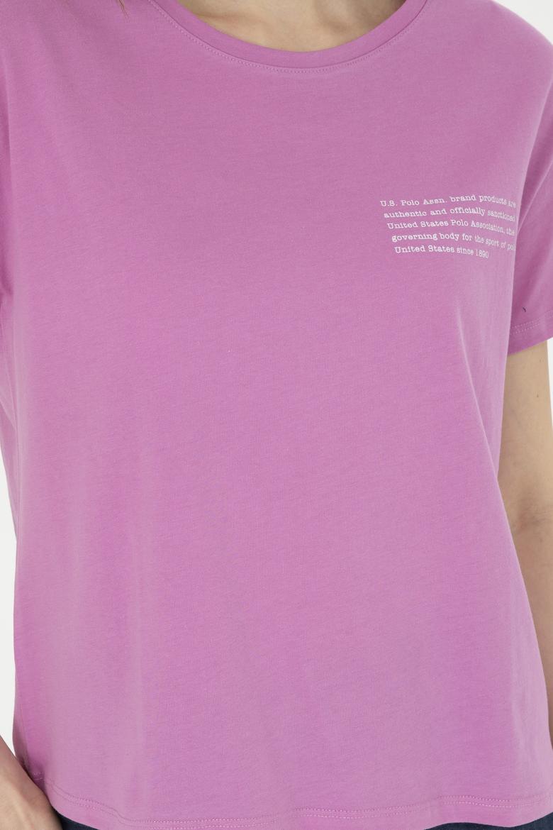 Kadın Menekşe Bisiklet Yaka Tişört - 50282900012