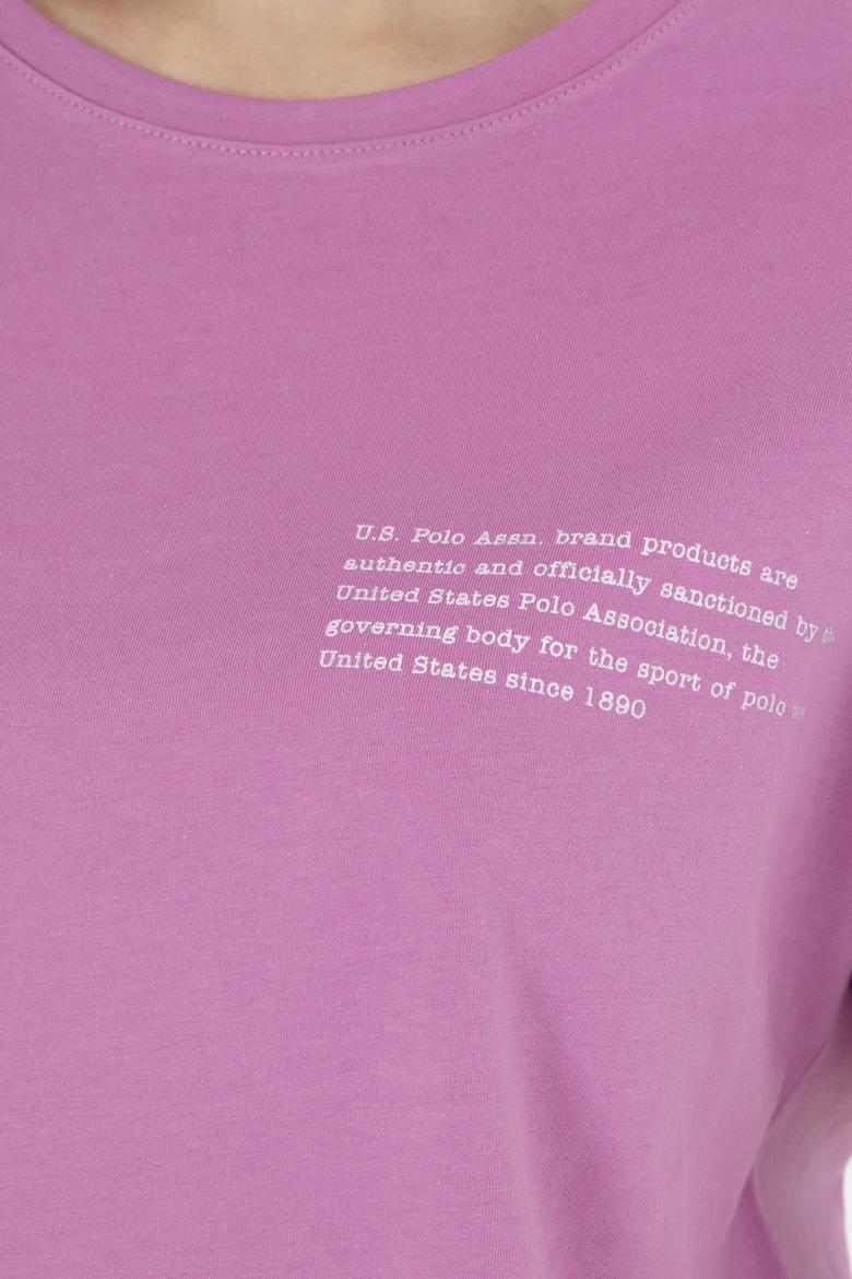 Kadın Menekşe Bisiklet Yaka Tişört - 50282900012