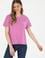 Kadın Menekşe Bisiklet Yaka Tişört