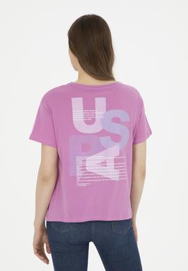 Kadın Menekşe Bisiklet Yaka Tişört - 50282900012