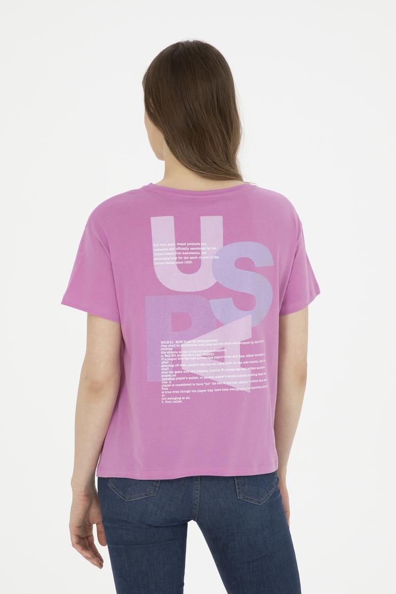 Kadın Menekşe Bisiklet Yaka Tişört - 50282900012