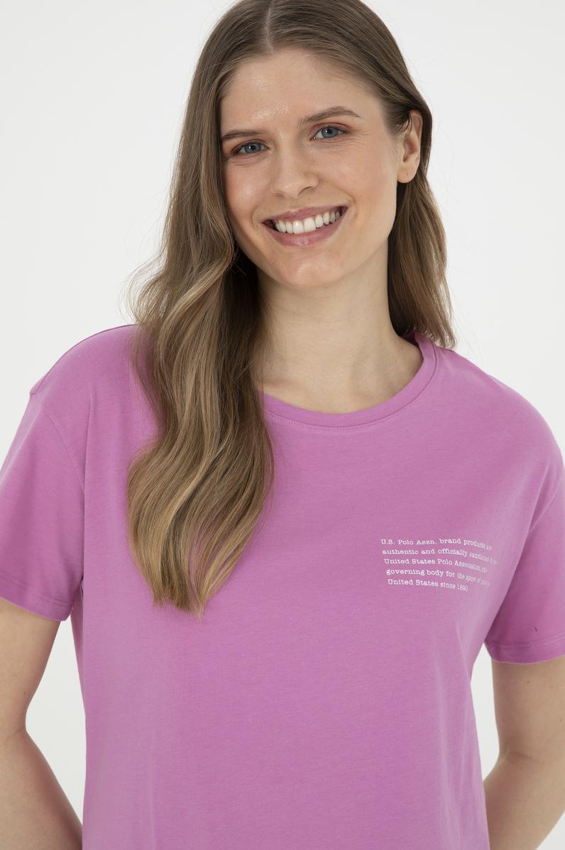 Kadın Menekşe Bisiklet Yaka Tişört