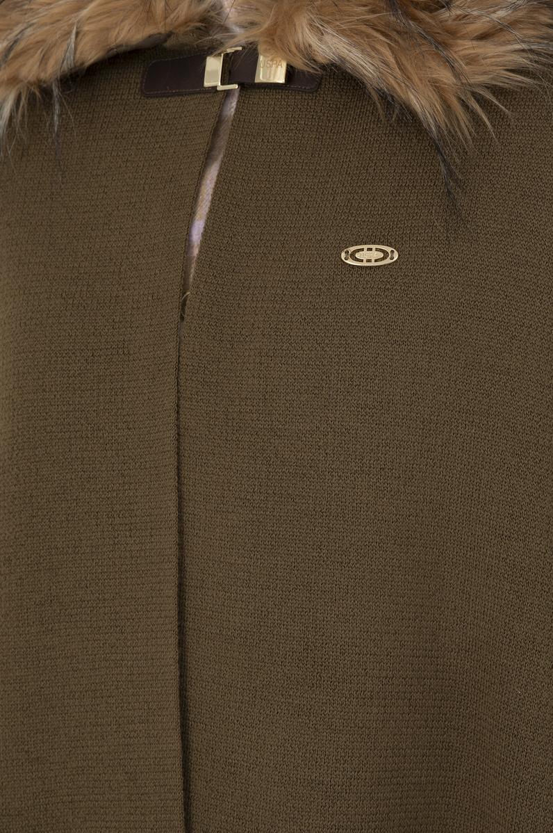 Kadın Haki Triko Panço