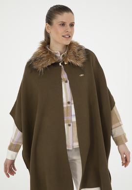 Kadın Haki Triko Panço - 50270464002