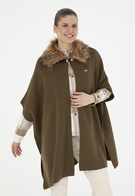 Kadın Haki Triko Panço - 50270464002