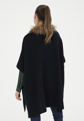 Kadın Lacivert Triko Panço - 50270464005