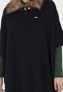 Kadın Lacivert Triko Panço - 50270464005