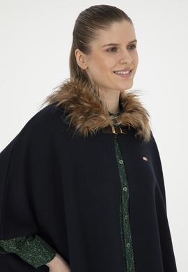 Kadın Lacivert Triko Panço - 50270464005