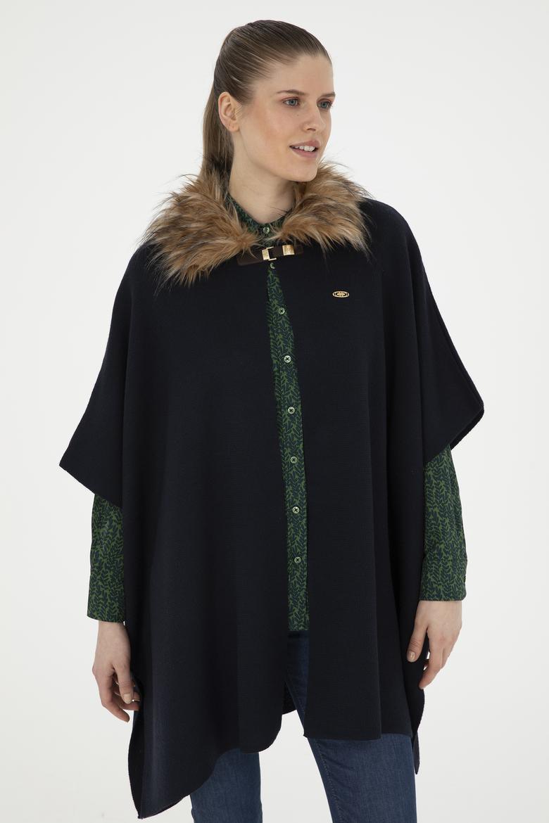 Kadın Lacivert Triko Panço - 50270464005