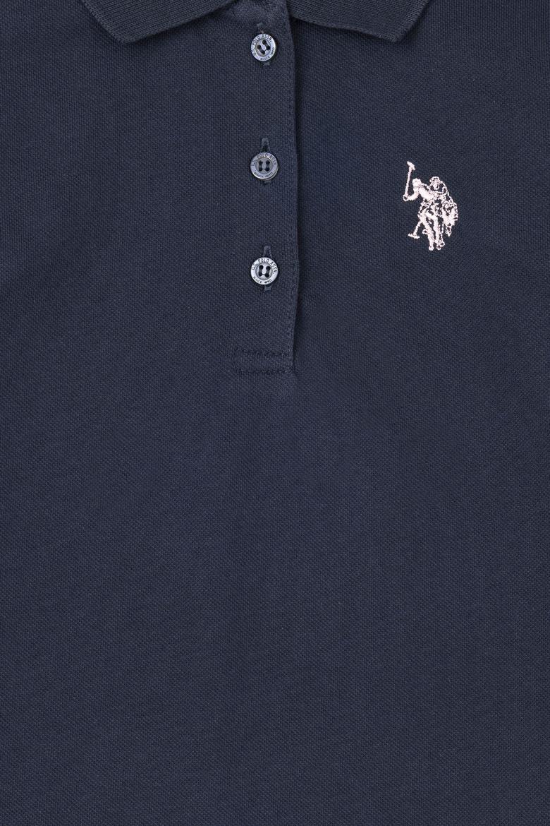 Kız Çocuk Lacivert Polo Yaka Basic Sweatshirt - 50256174035