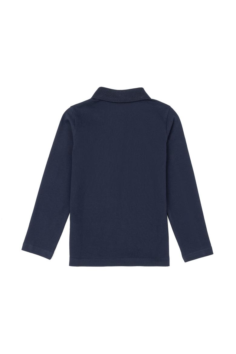 Kız Çocuk Lacivert Polo Yaka Basic Sweatshirt - 50256174035
