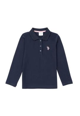 Kız Çocuk Lacivert Polo Yaka Basic Sweatshirt - 50256174035