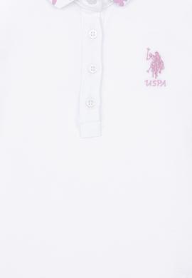 Kız Çocuk Beyaz Polo Yaka Basic Tişört - 50283284006