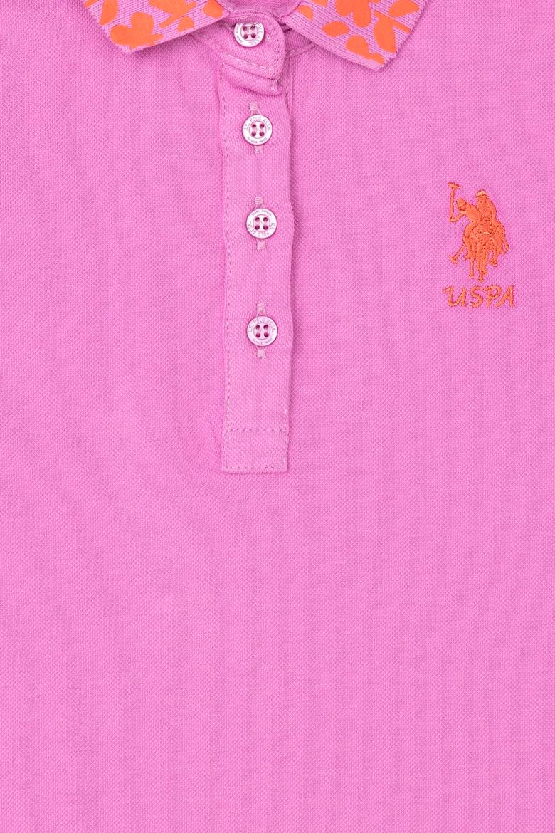 Kız Çocuk Menekşe Polo Yaka Basic Tişört - 50283284072