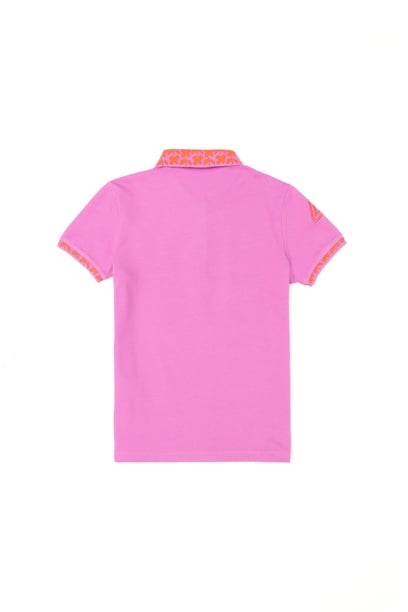 Kız Çocuk Menekşe Polo Yaka Basic Tişört
