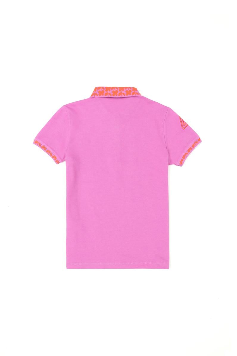 Kız Çocuk Menekşe Polo Yaka Basic Tişört