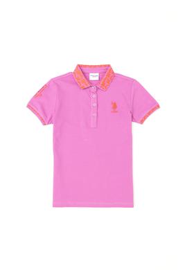 Kız Çocuk Menekşe Polo Yaka Basic Tişört - 50283284072