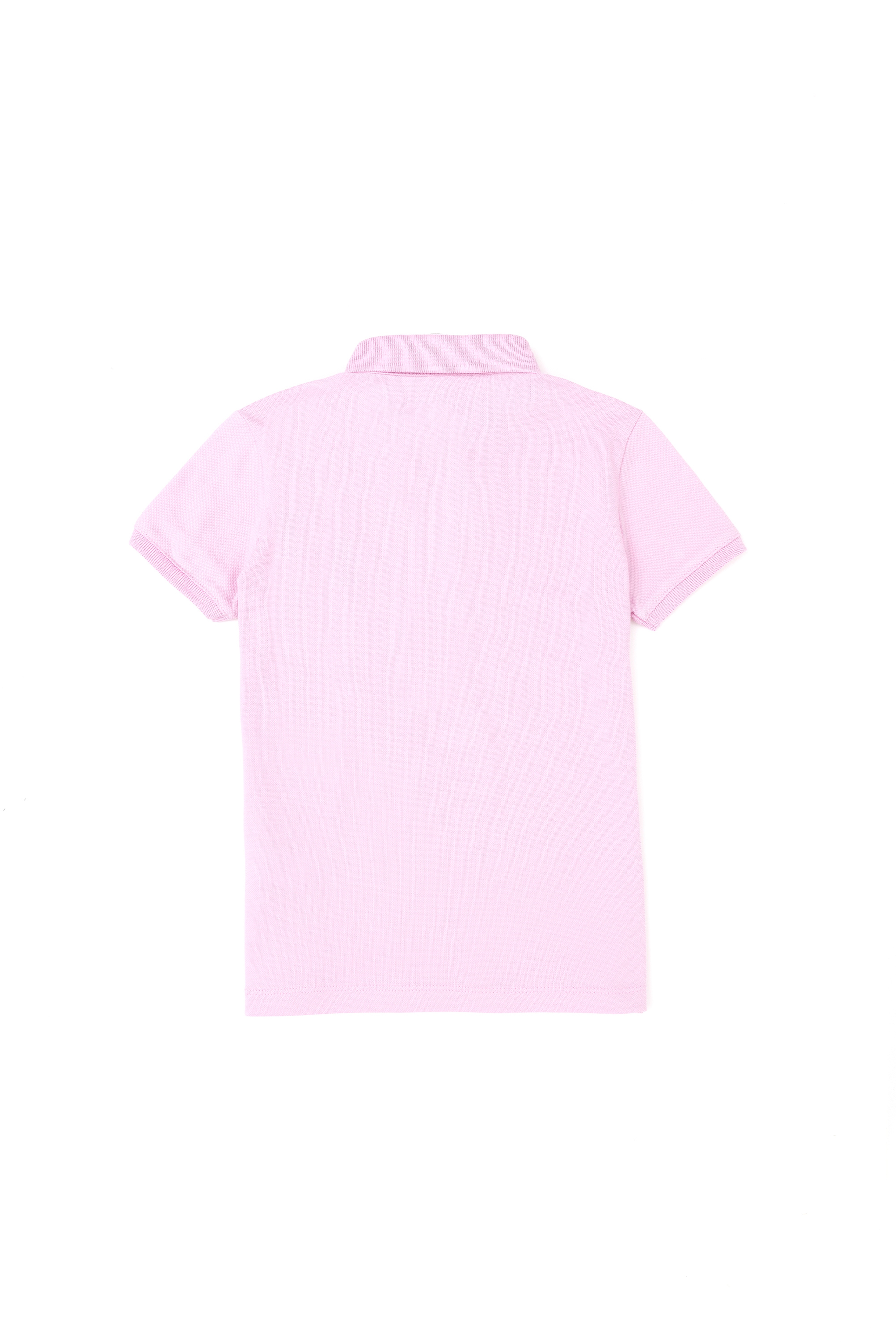 Kız Çocuk Pembe Polo Yaka Basic Tişört - Image 2