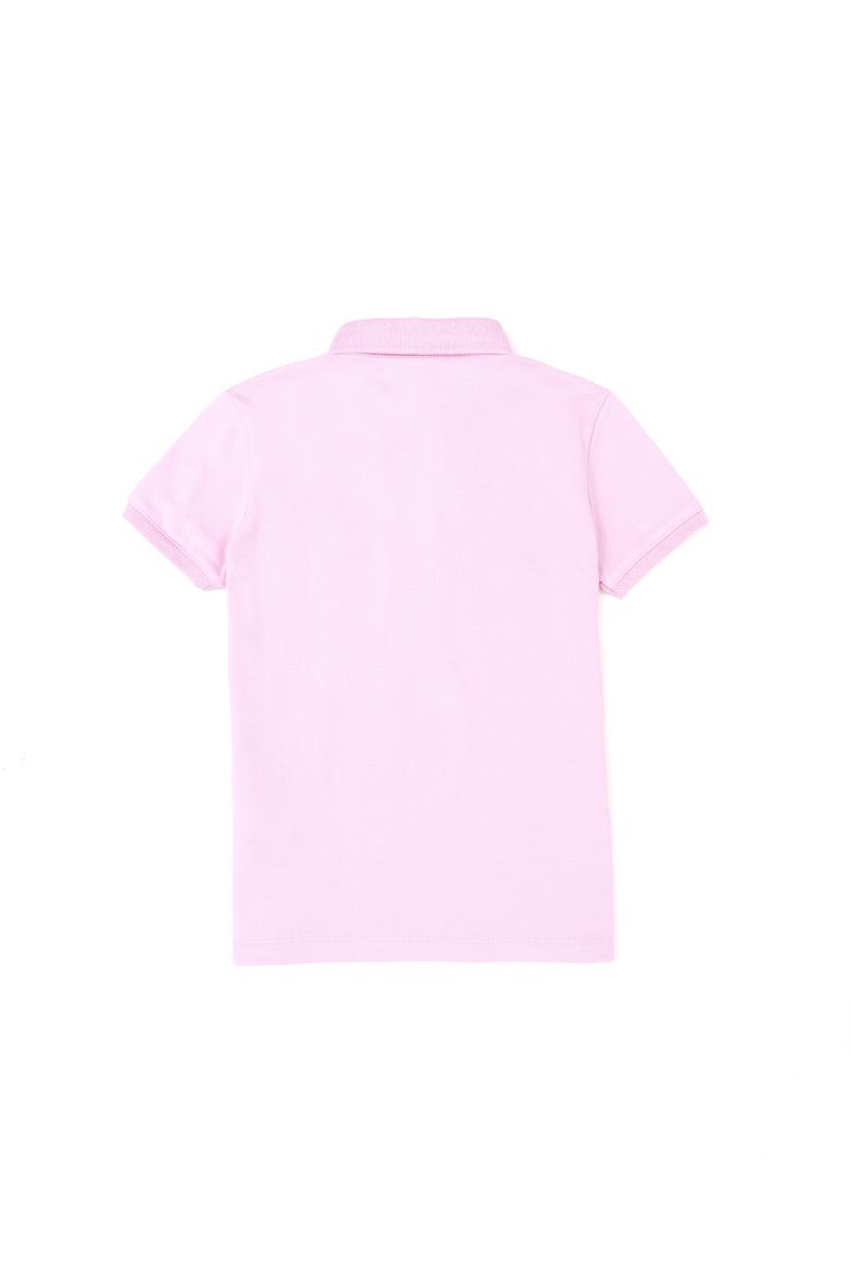 Kız Çocuk Pembe Polo Yaka Basic Tişört - 50283286029