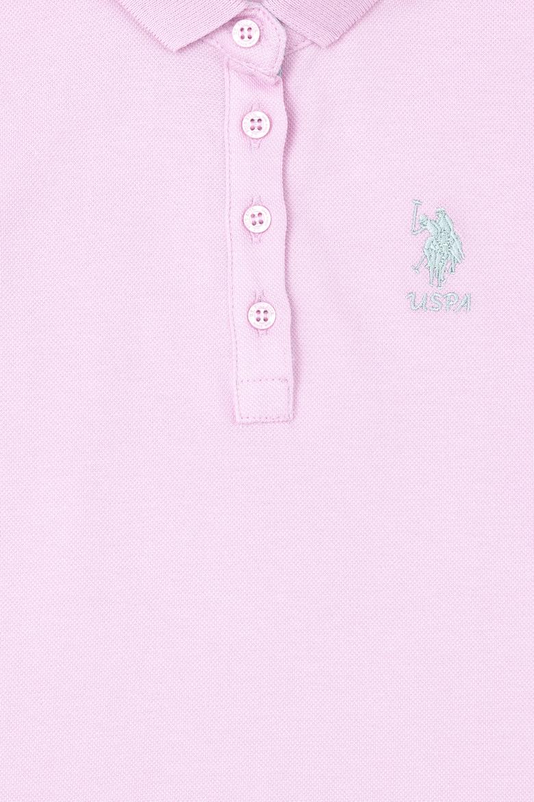 Kız Çocuk Pembe Polo Yaka Basic Tişört - 50283286029