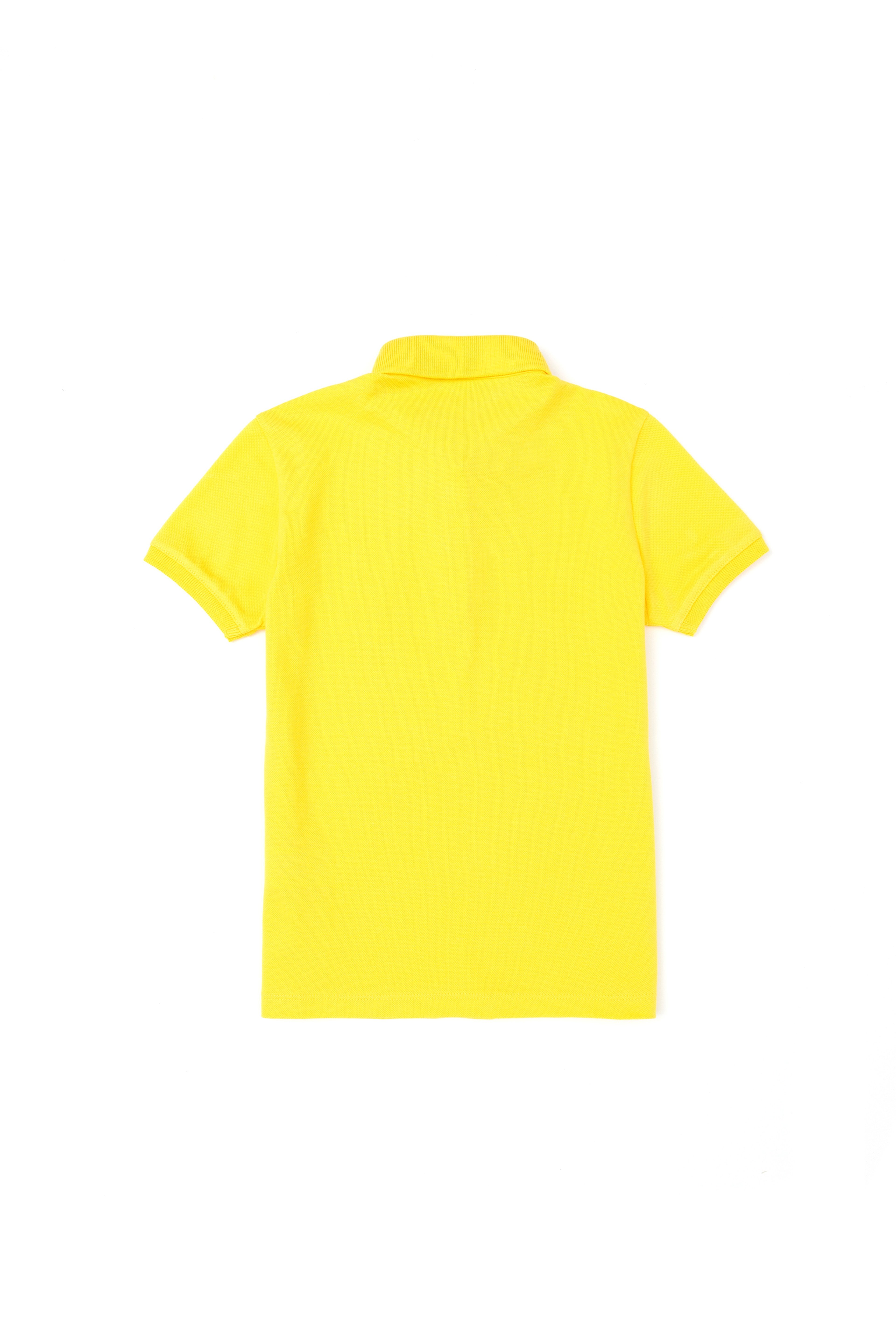 Kız Çocuk Sarı Polo Yaka Basic Tişört - Image 2