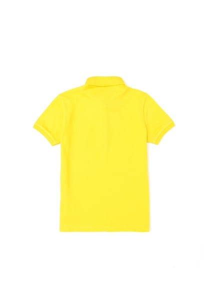 Kız Çocuk Sarı Polo Yaka Basic Tişört