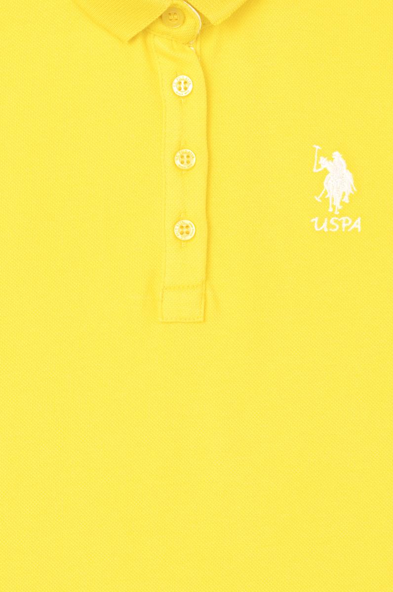 Kız Çocuk Sarı Polo Yaka Basic Tişört
