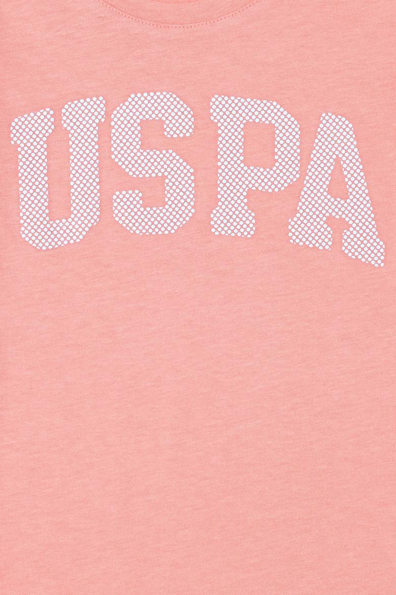 Kız Çocuk Neon Pembe Bisiklet Yaka Basic Tişört - 50283360141