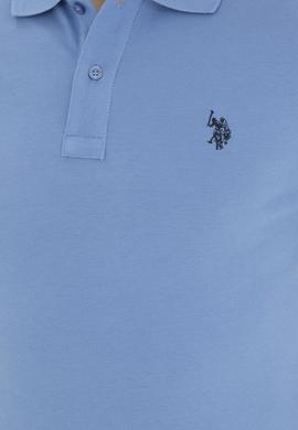 Erkek Slim Fit Polo Yaka Koyu Mavi Basic Tişört - 50279573131