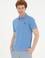 Erkek Slim Fit Polo Yaka Koyu Mavi Basic Tişört