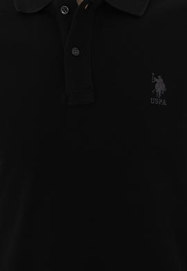 Erkek Slim Fit Polo Yaka Siyah Basic Tişört - 50279613017