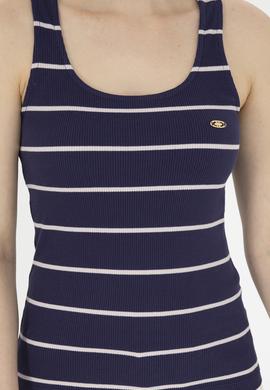 Kadın Lacivert Bisiklet Yaka Tişört - 50262558003