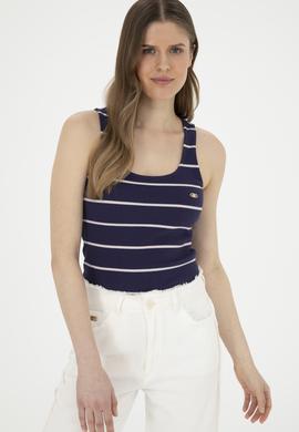 Kadın Lacivert Bisiklet Yaka Tişört - 50262558003