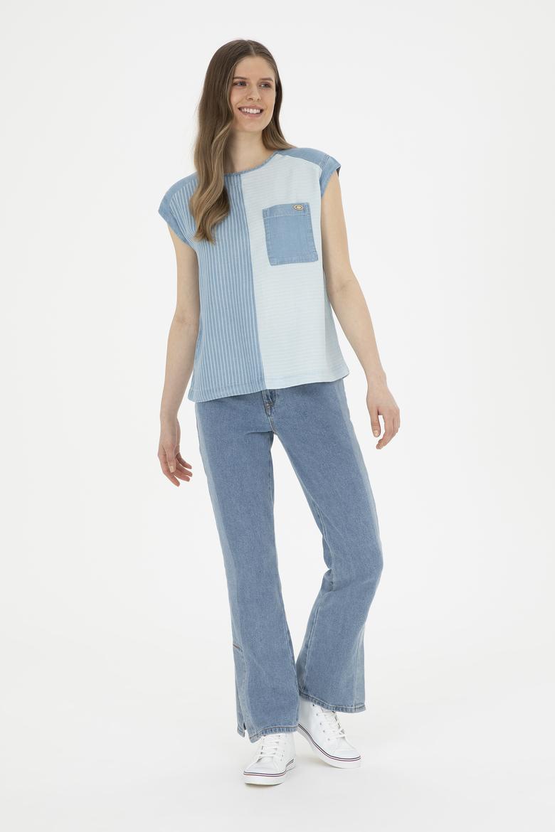 Kadın Mavi Jean Gömlek - 50263030005