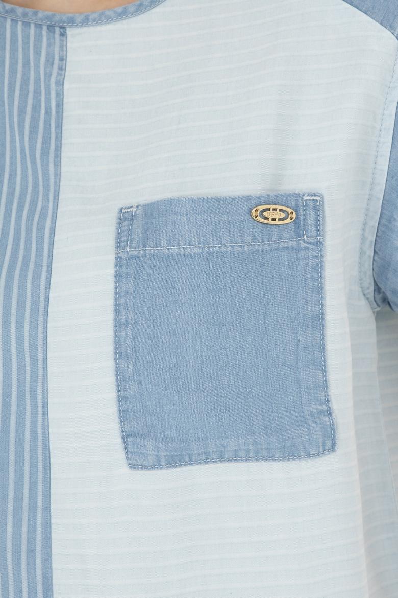 Kadın Mavi Jean Gömlek - 50263030005