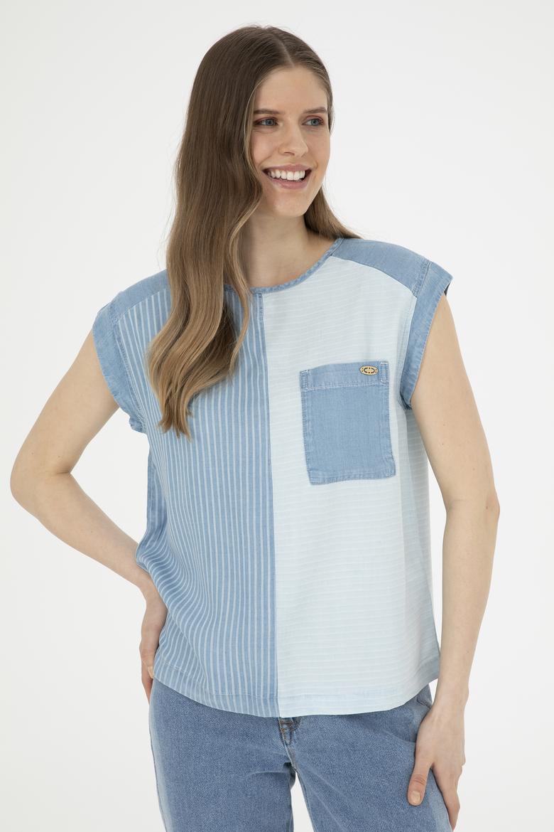 Kadın Mavi Jean Gömlek - 50263030005