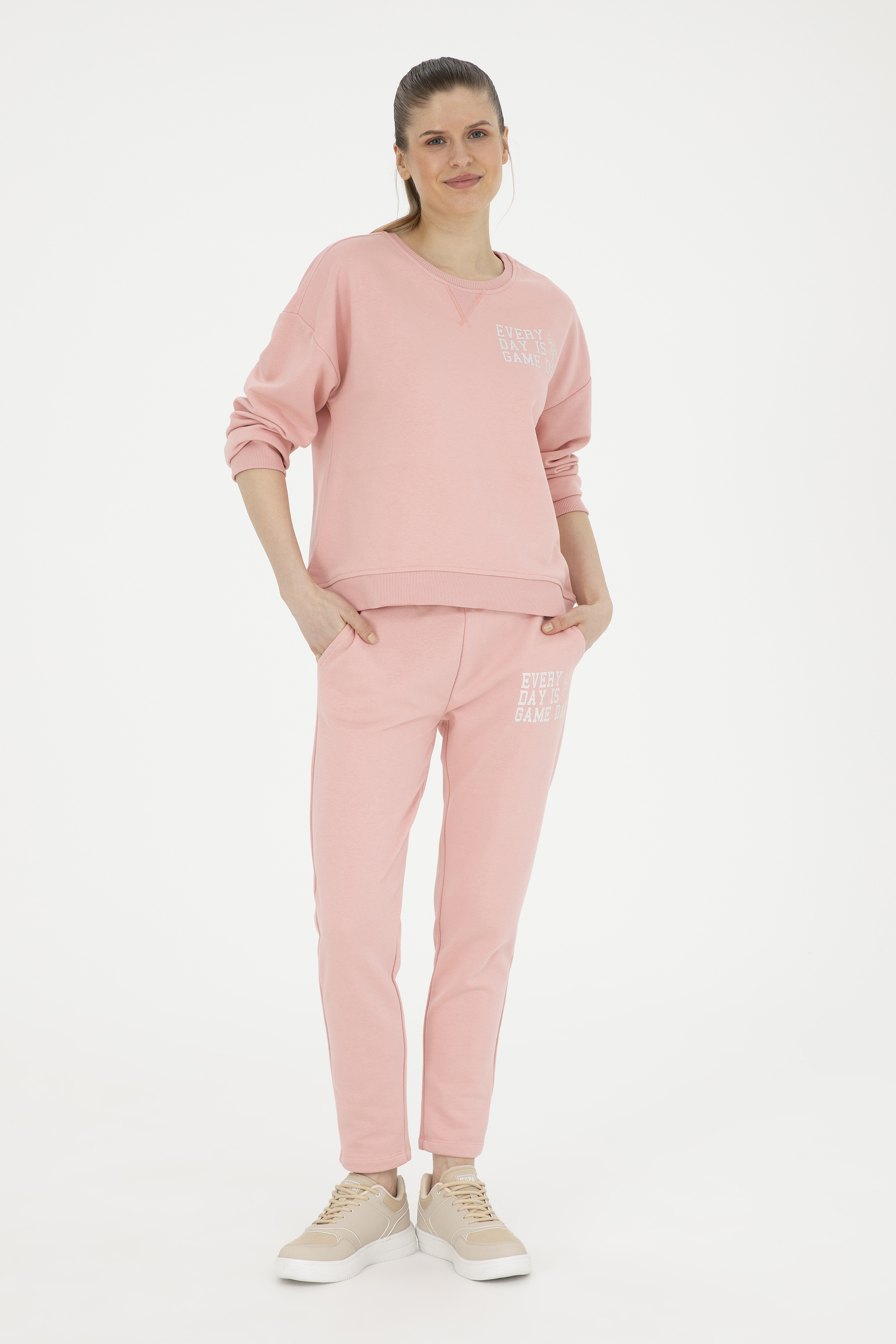Kadın Pudra Sweatshirt - Image 4