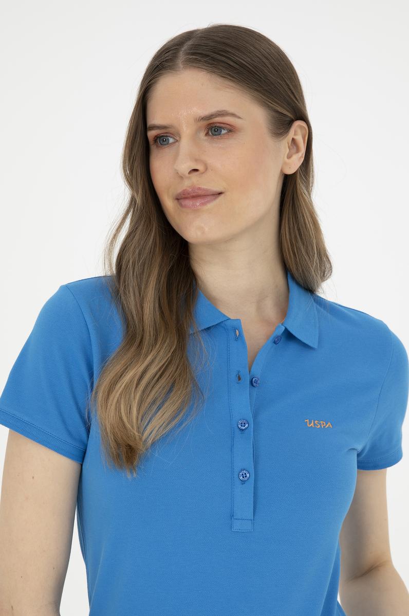 Kadın Saks Basic Polo Yaka Tişört