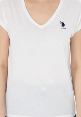Kadın Beyaz V Yaka Basic Tişört - 50285849003