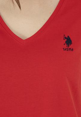 Kadın Kırmızı  V Yaka Basic Tişört - 50285849017