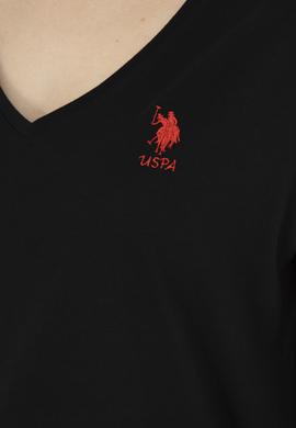 Kadın Siyah  V Yaka Basic Tişört - 50285849038