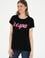 Kadın Siyah Bisiklet Yaka Tişört