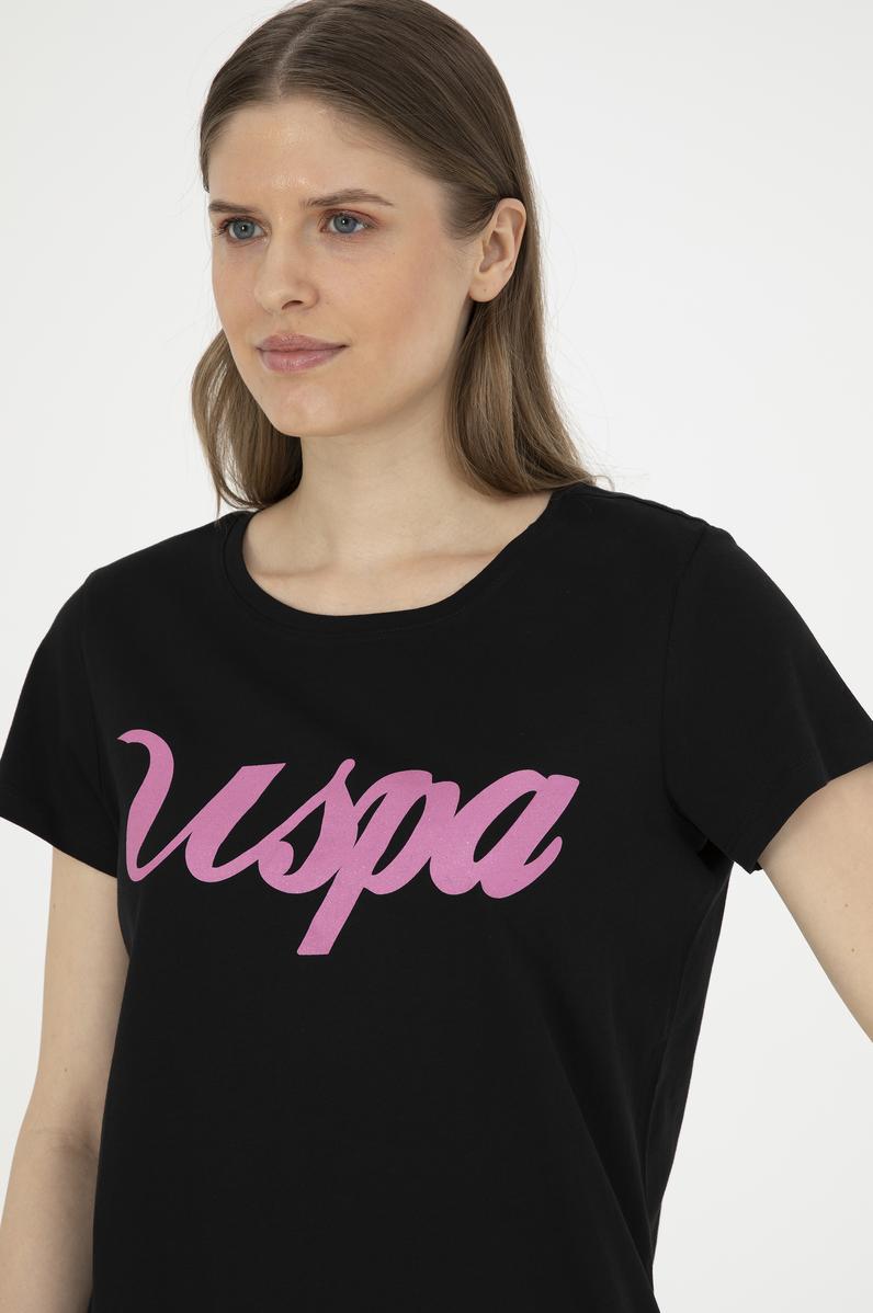 Kadın Siyah Bisiklet Yaka Tişört