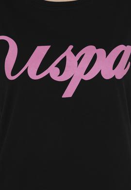 Kadın Siyah Bisiklet Yaka Tişört - 50288687013