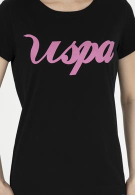 Kadın Siyah Bisiklet Yaka Tişört - 50288687013