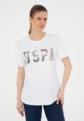 Kadın Beyaz Basic Bisiklet Yaka Tişört - 50280020012